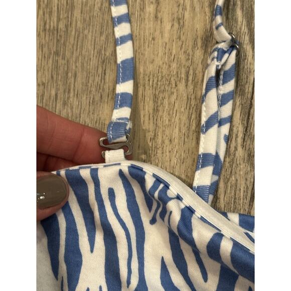 DVF x Target Size XXL Sea Twig Blue and White Tube Top Camisole Removable Straps - Picture 5 of 7